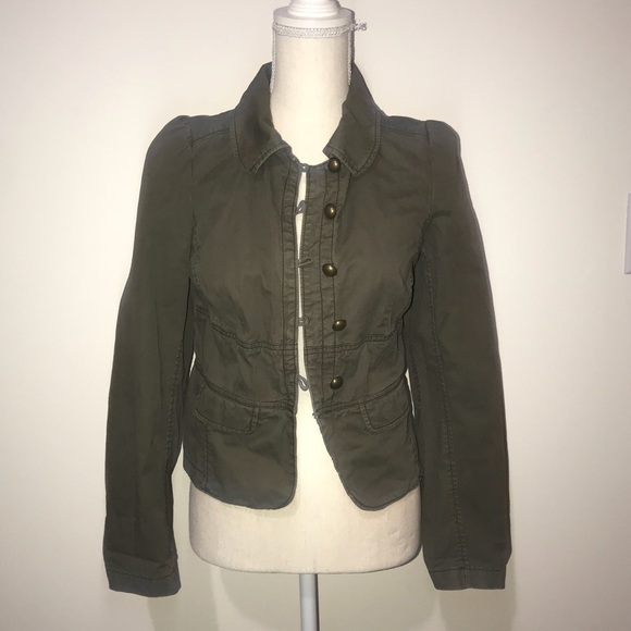 LOFT Jackets & Blazers - LOFT Olive Green Button Front Jacket Size 4